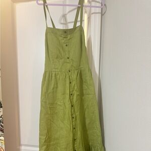 Banana Republic Olive Button-Front Maxi Dress
